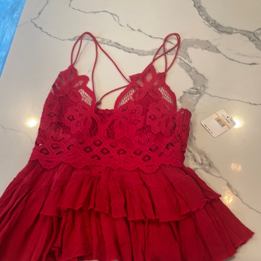 free people cherry red cami